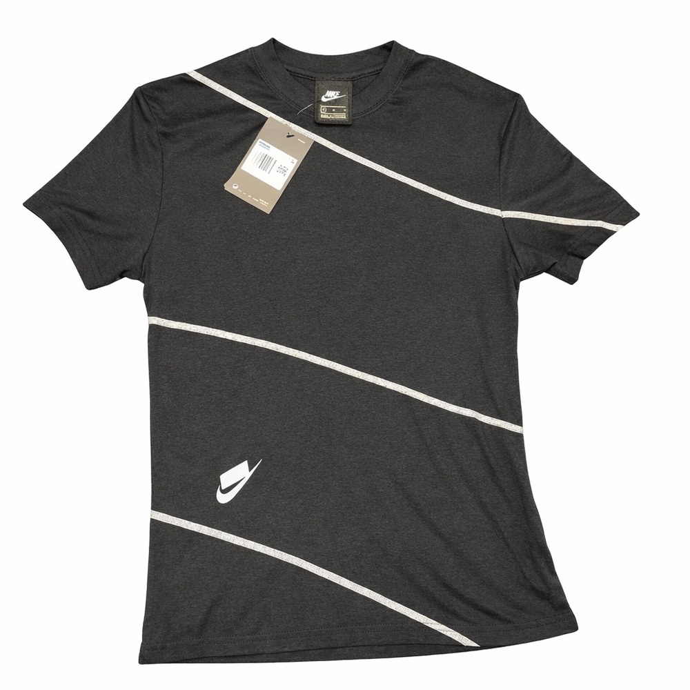 Nike Charcoal Tee with White Stripes NWT